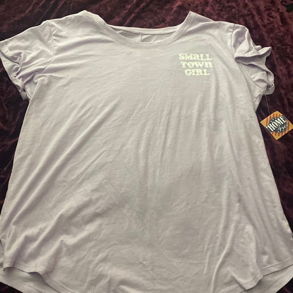 Lilac shirt sleeves t shirt